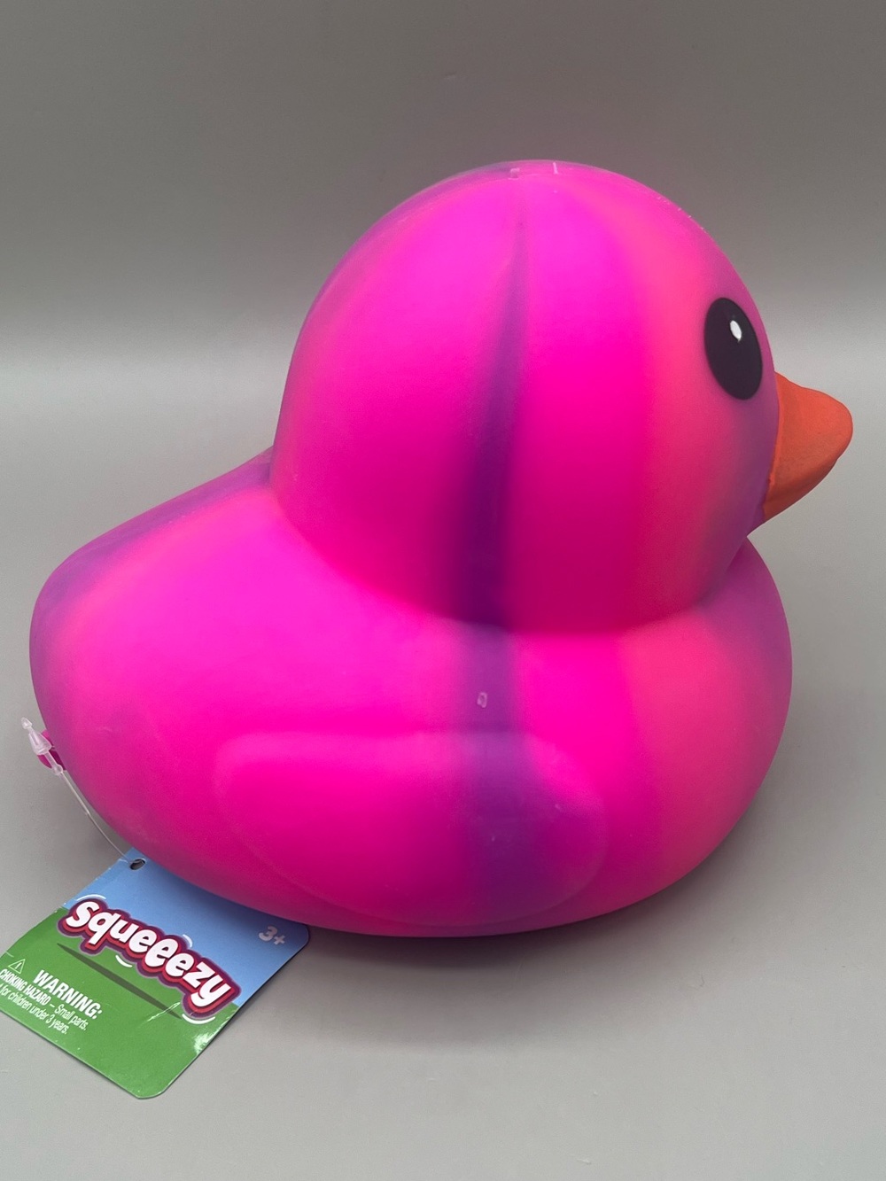 Toymendous Jumbo SQUEEEZY Hot Pink 🩷 Tie Dye Duck Chick 🐣 NEW - Picture 4 of 10